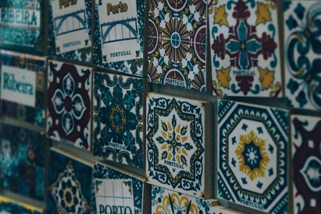 Magnets. Tiles. Portuguese. Souvenirs. Design. Portugal.